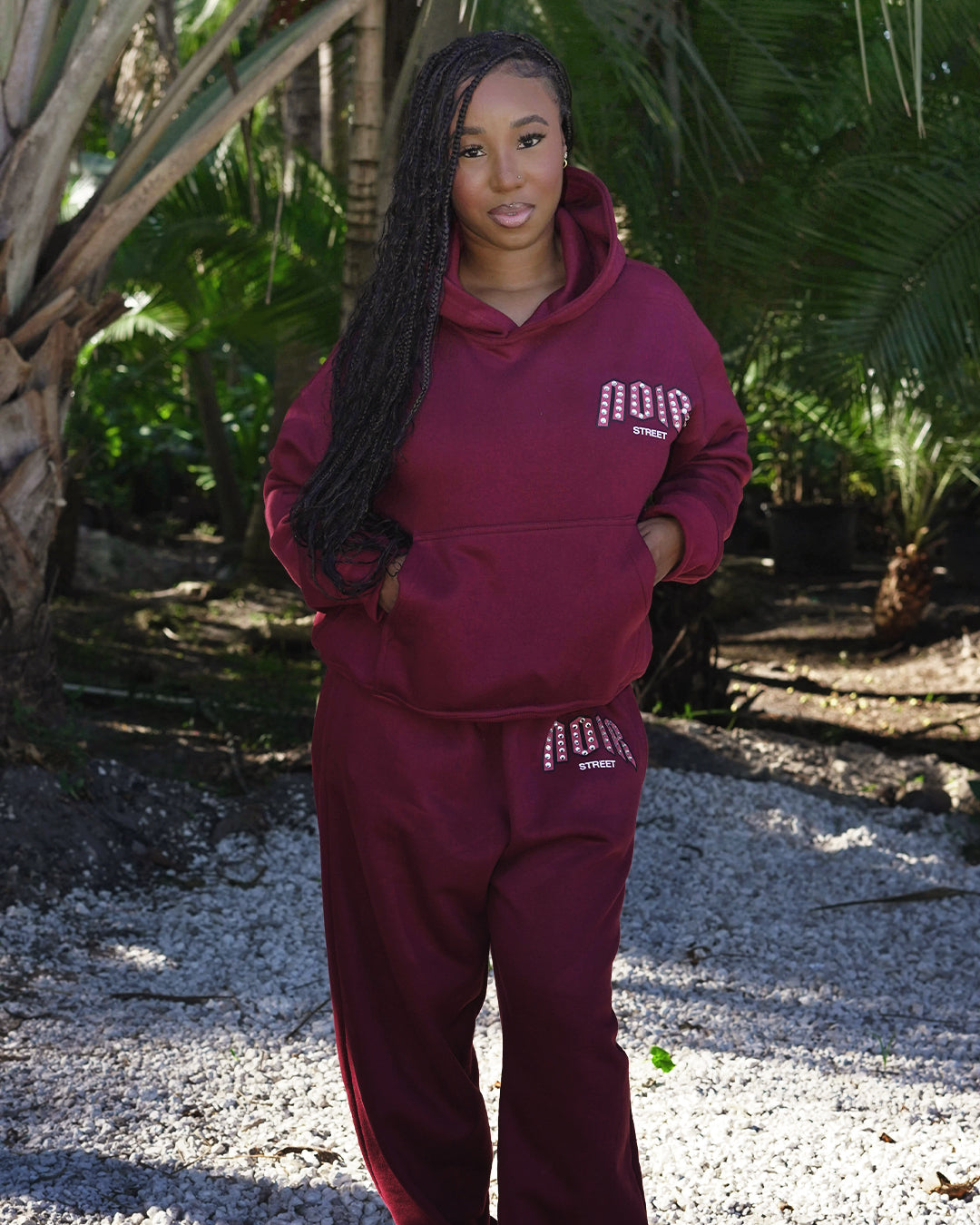 Burgundy Studded Set